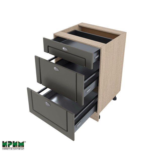 Долен модул с три чекмеджета МФ-Цимент мат-06-54