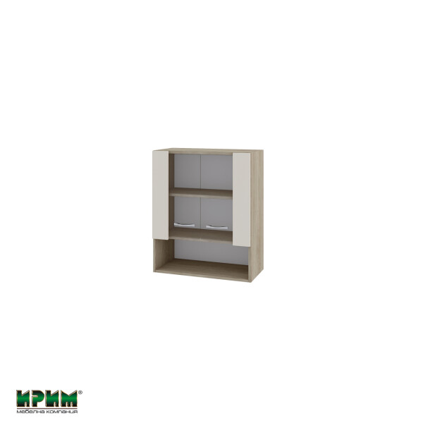 Горен модул с витринни врати и рафт АРС-Сатен-9