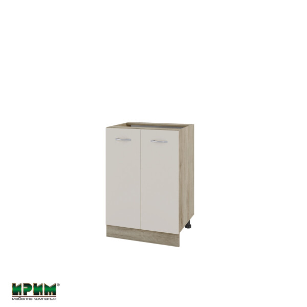 Долен модул за вграждане на мивка с две врати и рафт АРС-Сатен-22