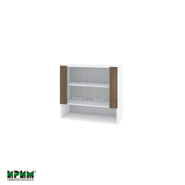 Горен модул с витринни врати и рафт БО-Орех адмирал-10
