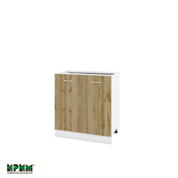 Долен модул за вграждане на мивка с две врати и рафт БДД-Дъб дакота-23
