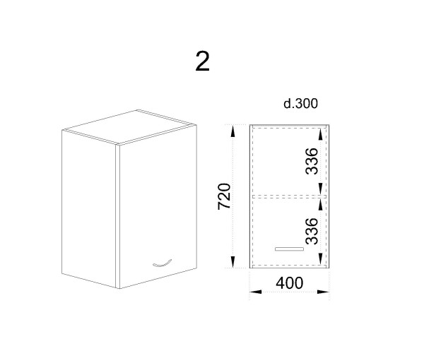 Горен модул с врата и рафт БДА-Сонома арвен-2