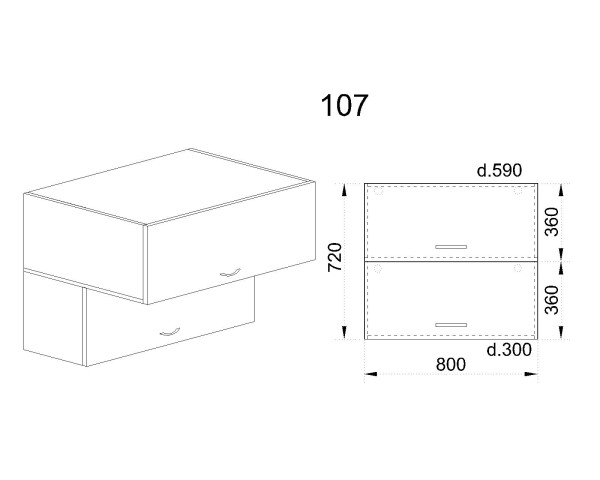 Горен модул с две хоризонтални врати АРДА-Сонома арвен-107