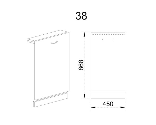 Врата за съдомиялна АРДД-Дъб дакота-38