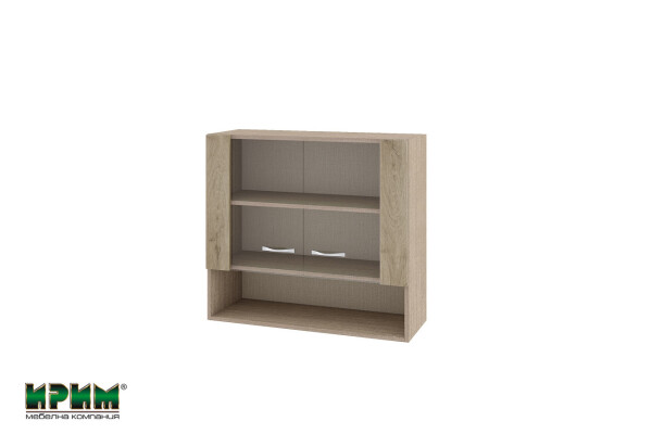 Горен модул с витринни врати и рафт МДА-Сонома арвен-10