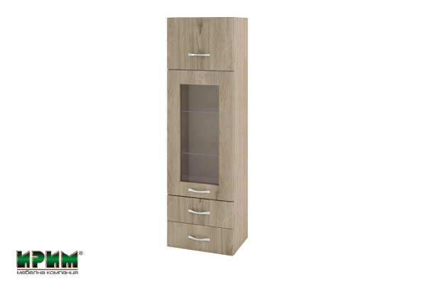 Горен модул с врата,витрина и две чекмеджета МДА-Сонома арвен-101