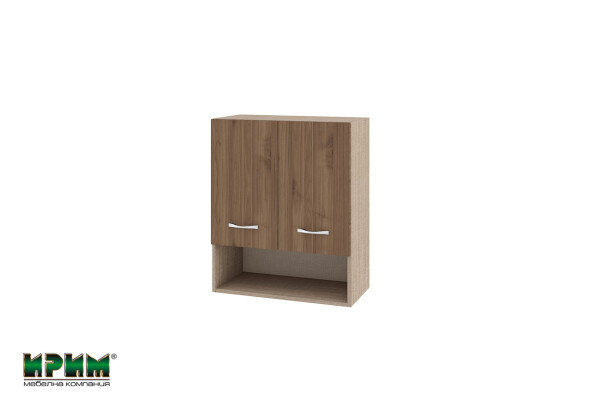 Горен модул с две врати и рафт и ниша МО-Орех адмирал-7