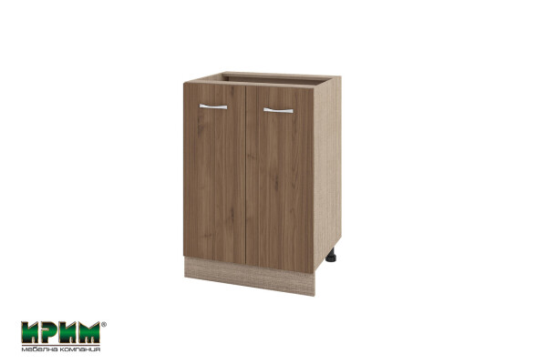 Долен модул за вграждане на мивка с две врати и рафт МО-Орех адмирал-22