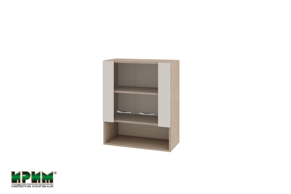 Горен модул с витринни врати и рафт МС-Сатен-9