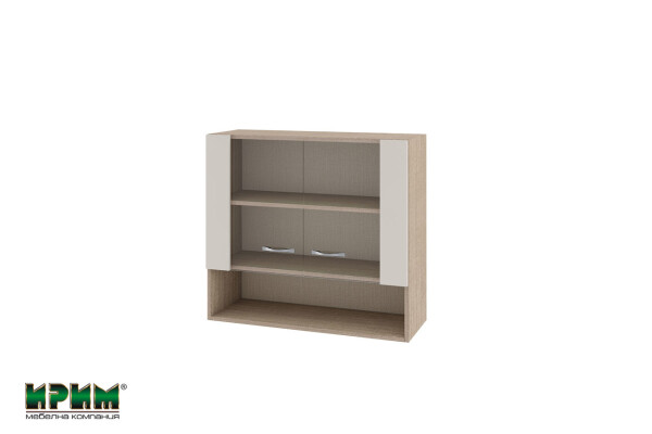 Горен модул с витринни врати и рафт МС-Сатен-10