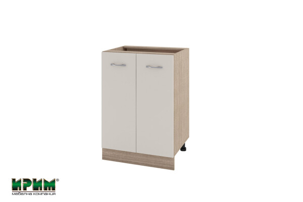 Долен модул за вграждане на мивка с две врати и рафт МС-Сатен-22