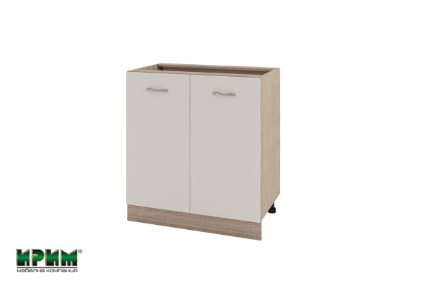 Долен модул за вграждане на мивка с две врати и рафт МС-Сатен-23