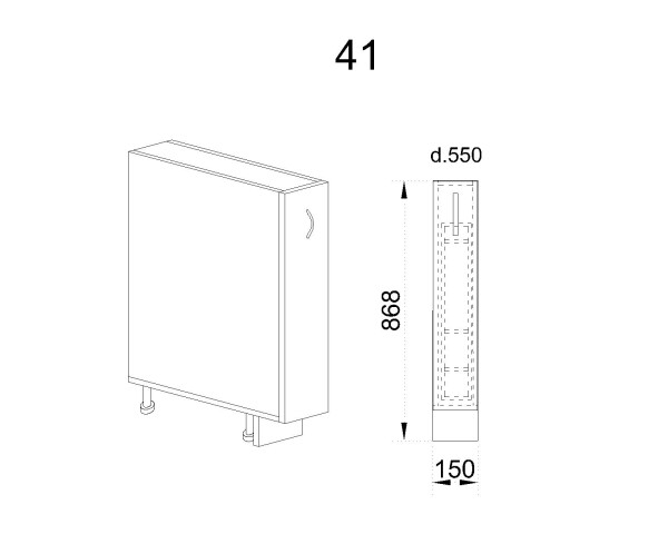 Долен модул бутилиера МС-Сатен-41
