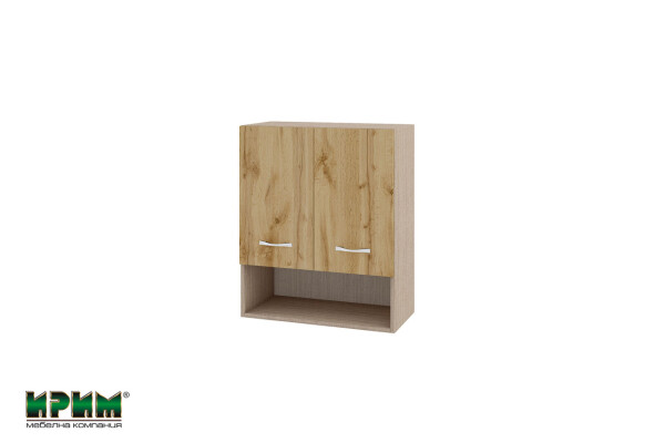 Горен модул с две врати и рафт и ниша МДД-Дъб дакота-7