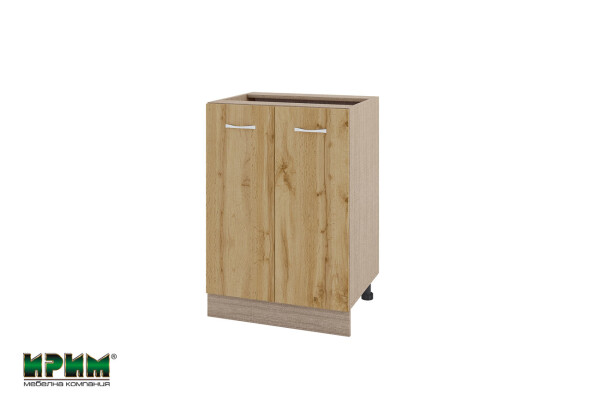 Долен модул за вграждане на мивка с две врати и рафт МДД-Дъб дакота-22