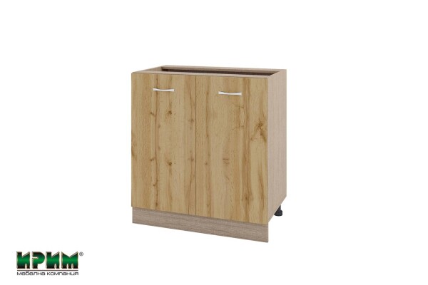 Долен модул за вграждане на мивка с две врати и рафт МДД-Дъб дакота-23