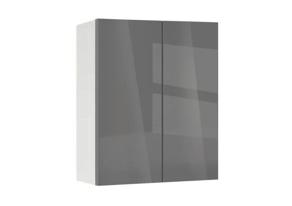 Горен модул с две врати и рафт Глосмакс 60 Бял - Антрацит