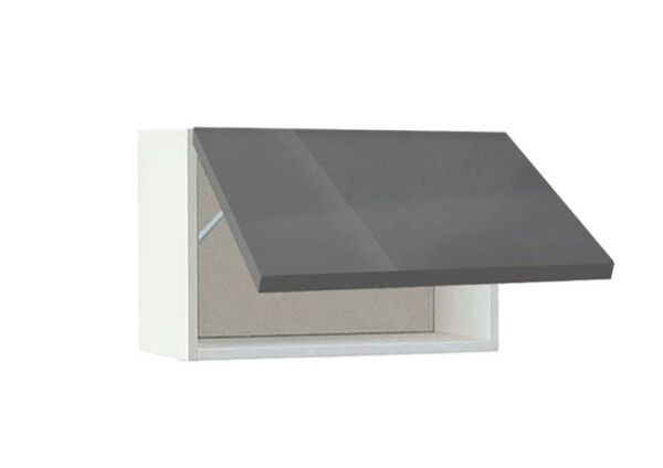 Горен модул с една хоризонтална врата Глосмакс 64Г Бял - Антрацит