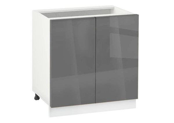 Долен модул с две врати и рафт Глосмакс 802 Бял - Антрацит