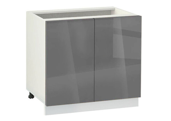 Долен модул с две врати и рафт Глосмакс 1002 Бял - Антрацит