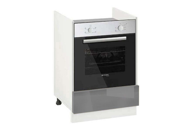 Долен модул за фурна с чекмедже Глосмакс 601Ф Бял - Антрацит