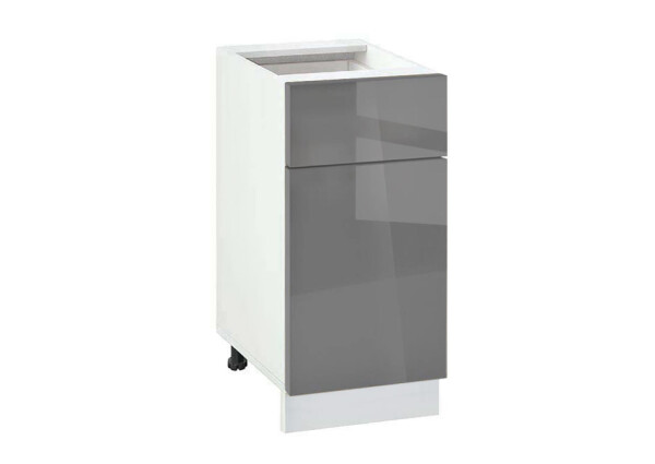 Долен модул с врата и чекмедже Глосмакс 411 Бял - Антрацит