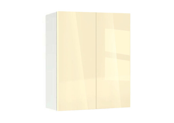 Горен модул с две врати и рафт Глосмакс 60 Бял - Айвъри