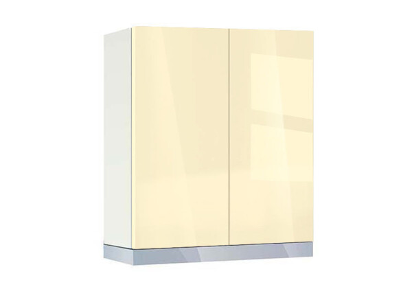 Горен модул с две врати и рафт за абсорбатор Глосмакс 60А Бял - Айвъри