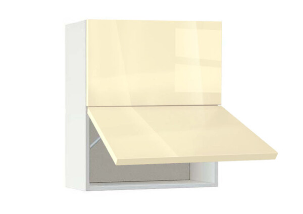 Горен модул с две хоризонтални врати Глосмакс 60Г Бял - Айвъри