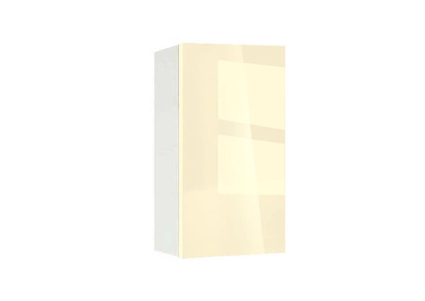 Горен модул с врата и рафт Глосмакс 3М Бял - Айвъри