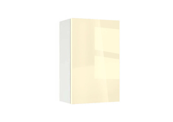 Горен модул с врата и рафт Глосмакс 4М Бял - Айвъри