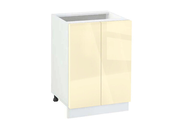 Долен модул с две врати и рафт Глосмакс 502 Бял - Айвъри