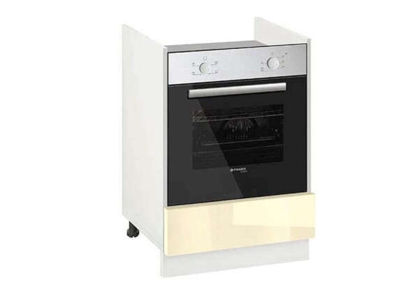 Долен модул за фурна с чекмедже Глосмакс 601Ф Бял - Айвъри