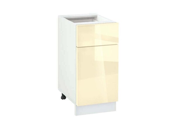 Долен модул с врата и чекмедже Глосмакс 411 Бял - Айвъри