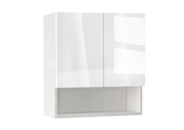 Горен модул с ниша и две врати Глосмакс 60P Бял - Алба