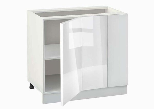 Долен модул ъглов с рафт Глосмакс 1001 Бял - Алба