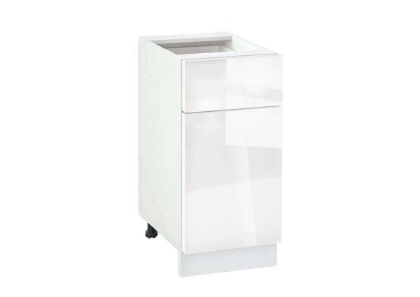 Долен модул с врата и чекмедже Глосмакс 411 Бял - Алба