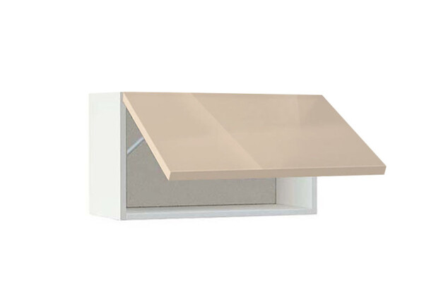 Горен модул с една хоризонтална врата Глосмакс 63Г Бял - Визон