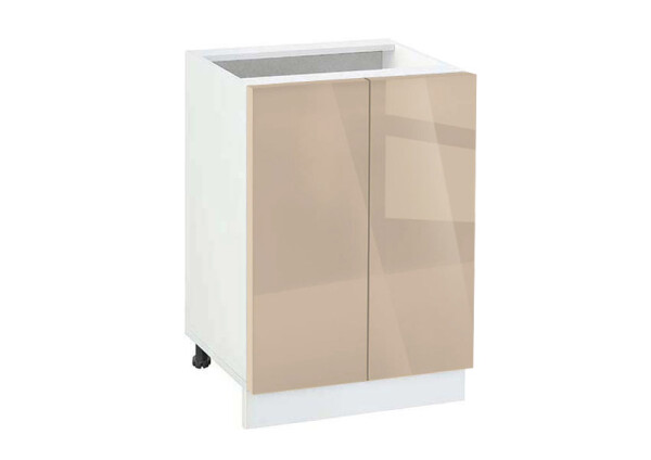 Долен модул с две врати и рафт Глосмакс 502 Бял - Визон