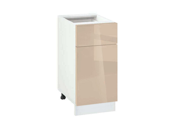 Долен модул с врата и чекмедже Глосмакс 411 Бял - Визон