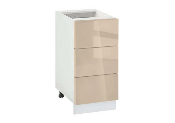 Долен модул с три чекмеджета Глосмакс 403 Бял - Визон