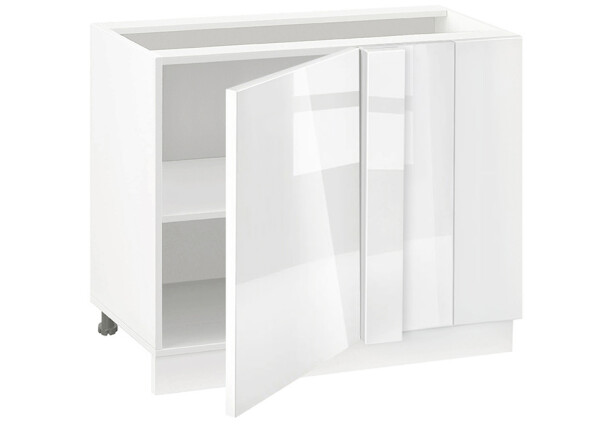 Долен модул ъглов с рафт Глосмакс 1201 Бял - Алба