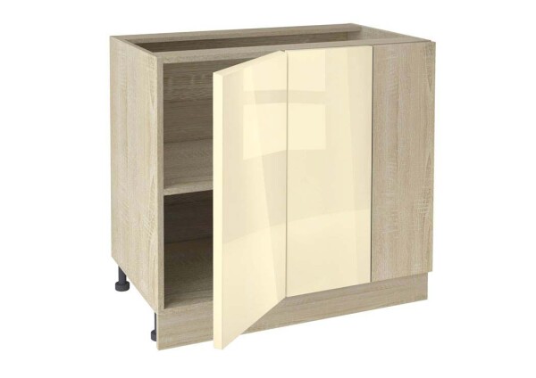 Долен модул ъглов с рафт Глосмакс 1001 Сонома - Айвъри