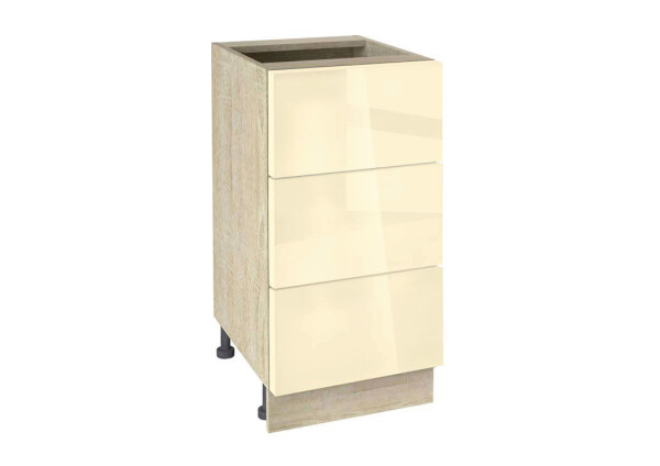 Долен модул с три чекмеджета Глосмакс 403 Сонома - Айвъри
