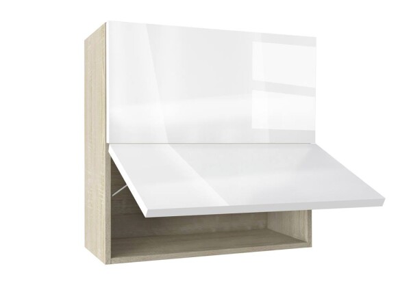 Горен модул с две хоризонтални врати Глосмакс 80Г Сонома - Алба