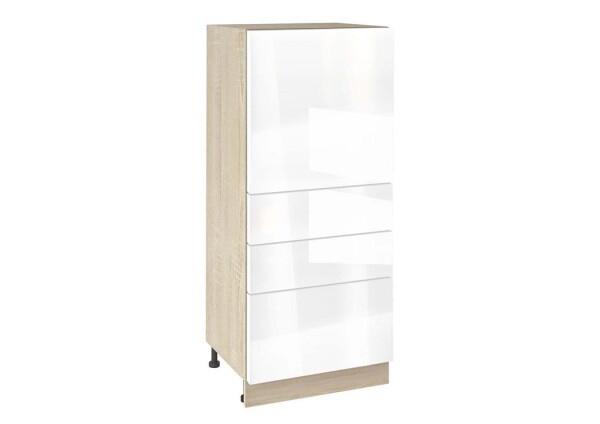 Долен модул с врата и три чекмеджета Глосмакс 600К Сонома - Алба