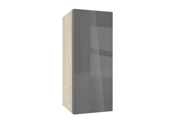 Горен модул с врата и рафт Глосмакс 30 Сонома - Антрацит