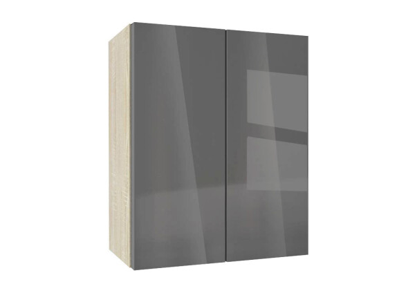 Горен модул с две врати и рафт Глосмакс 60 Сонома - Антрацит