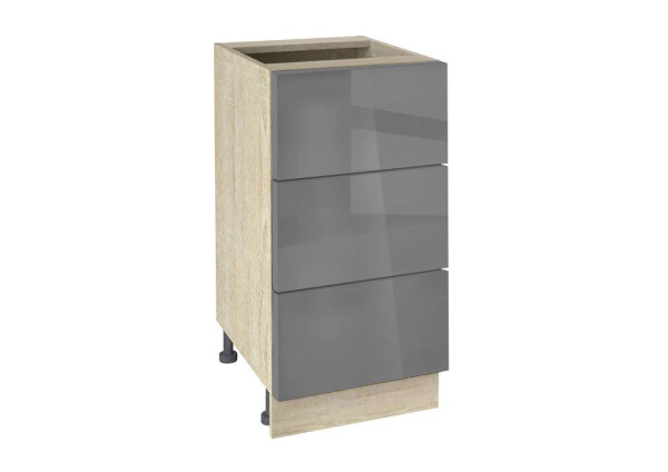 Долен модул с три чекмеджета Глосмакс 403 Сонома - Антрацит