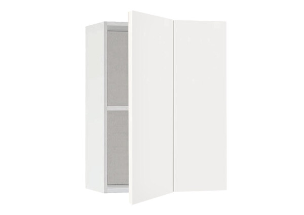 Горен модул ъглов с рафт Мат 61 Бял - Бял мат